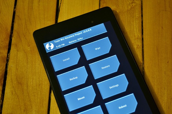 TWRP Recovery screen